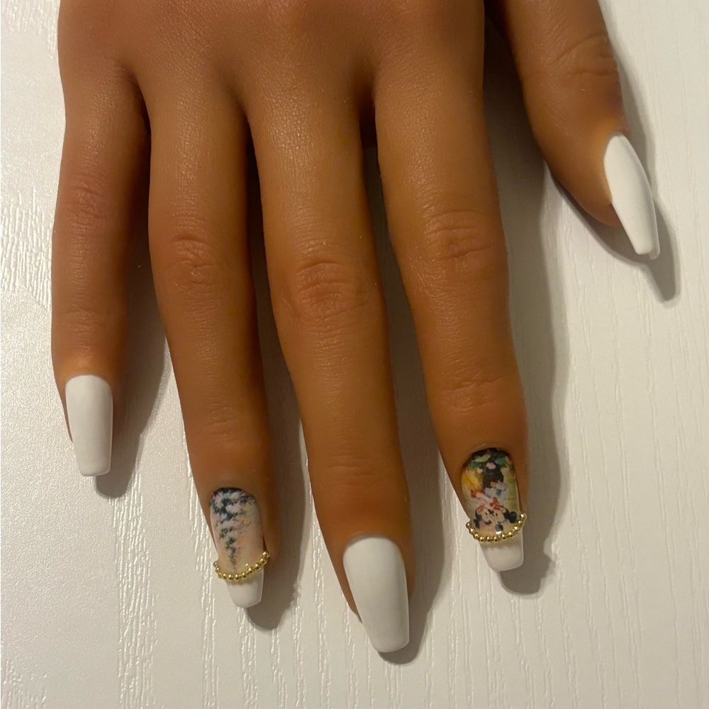 Mickey and Minnie Christmas themed press on nail set custom size available